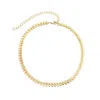 Adornia 14k Gold Plated Fishtail Chain Adjustable Choker Necklace In Gold