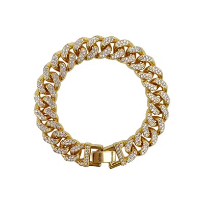 Adornia 14k Plated Cz Flat Curb Chain Bracelet In Gold