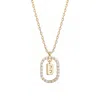 Adornia 14k Gold Plated Floating Letter Cz Frame Necklace In Multi