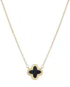 Adornia 14k Gold Plated Fluted Edge Black Clover Necklace