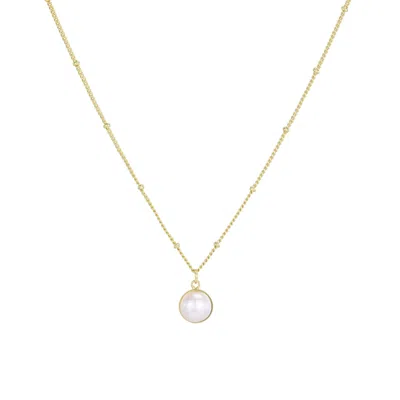 Adornia 14k Gold Plated Freshwater Pearl Button Pendant Necklace