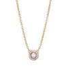 Adornia 14k Gold Plated Freshwater Pearl Cz Halo Necklace In Gold