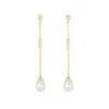 Adornia 14k Gold Plated Freshwater Pearl Drop Earrings In White