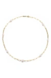 Adornia 14k Gold Plated Freshwater Station Necklace