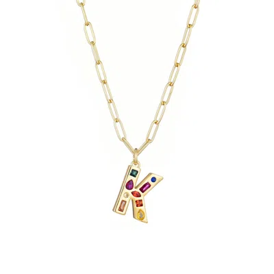 Adornia 14k Gold Plated Funky Initial Paperclip Chain Necklace