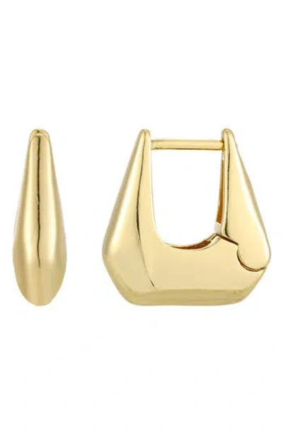Adornia 14k Gold Plated Geometric Hoop Earrings