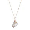 Adornia 14k Gold Plated Golden Shell Pendant Necklace In White