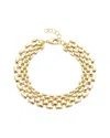 Adornia 14k Gold Plated Grid Chain Bracelet