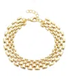 Adornia 14k Gold Plated Grid Chain Bracelet