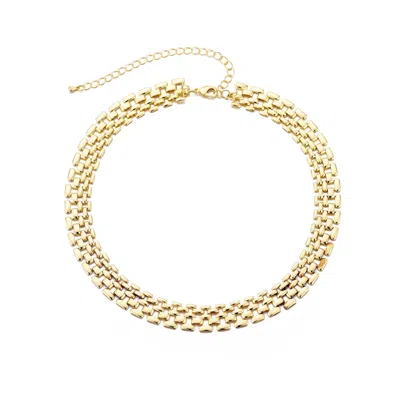 Adornia 14k Gold Plated Grid Chain Necklace