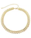 Adornia 14k Gold Plated Grid Chain Necklace
