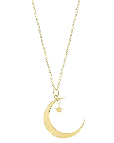 Adornia 14k Gold Plated Hanging Moon And Star Necklace