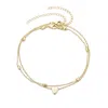 Adornia 14k Gold Plated Heart Adjustable Anklet Set In Gold