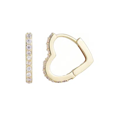 Adornia 14k Gold Plated Heart Cz Hoop Earrings