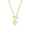 Adornia 14k Gold Plated Heart Initial Toggle Necklace In Multi