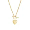 Adornia 14k Gold Plated Heart Initial Toggle Necklace In Gold