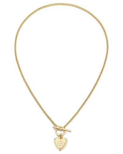 Adornia 14k Gold Plated Heart Initial Toggle Necklace G