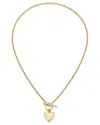 Adornia 14k Gold Plated Heart Initial Toggle Necklace J