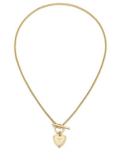 Adornia 14k Gold Plated Heart Initial Toggle Necklace Y