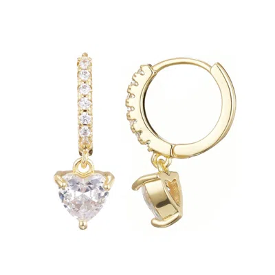 Adornia 14k Gold Plated Heart-shaped Cz Huggie Hoop Earrings