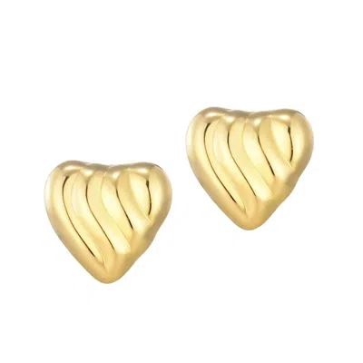 ADORNIA 14K GOLD PLATED HEART STATEMENT STUD EARRINGS