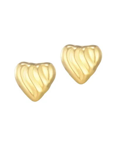 ADORNIA ADORNIA 14K PLATED HEART STATEMENT STUD EARRINGS