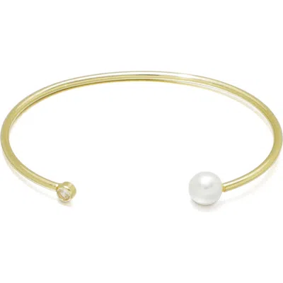 Adornia 14k Plated Pearl Bracelet In Gold