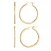 Adornia 14k Gold Plated Infinity Cz And Plain Hoop Earring Set In Gold