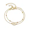 Adornia 14k Gold Plated Initial Bracelet Set In Multi