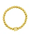 Adornia 14k Gold-plated Initial Cube Stretch Bracelet In Gold- B
