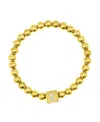 Adornia 14k Gold-plated Initial Cube Stretch Bracelet In Gold- K