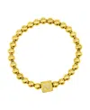 Adornia 14k Gold-plated Initial Cube Stretch Bracelet In Gold- N