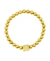 Adornia 14k Gold-plated Initial Cube Stretch Bracelet In Gold- P