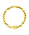 Adornia 14k Gold-plated Initial Cube Stretch Bracelet In Gold- T