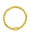 Adornia 14k Gold-plated Initial Cube Stretch Bracelet In Gold- X