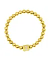 Adornia Crystal Initial Stretch Bracelet In Gold- Z