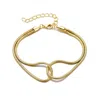 Adornia 14k Gold Plated Interlocking Rope Chain Bracelet In Gold