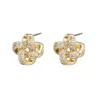Adornia 14k Gold Plated Knot Twist Stud Earrings In Gold