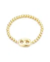 Adornia 14k Gold Plated Mariner Link Stretch Bead Bracelet