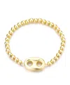 Adornia 14k Gold Plated Mariner Link Stretch Bead Bracelet