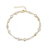 Adornia 14k Gold Plated Mixed Shape Crystal Bracelet In Gold