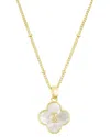 Adornia 14k Gold Plated Mother-of-pearl Initial Clover Necklace