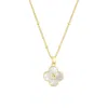 Adornia 14k Gold Plated Mother-of-pearl Initial Clover Necklace