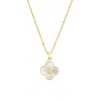 Adornia 14k Gold Plated Mother-of-pearl Initial Clover Necklace In Multi