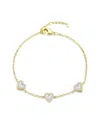 Adornia 14k Gold Plated Mother Of Pearl Mini Halo Cz Heart In Metallic