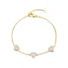 Adornia 14k Gold Plated Mother Of Pearl Mini Halo Cz Heart In Gold