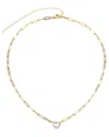 Adornia 14k Gold Plated Mother Of Pearl Mini Heart Chain Necklace In Gold
