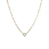 Adornia 14k Gold Plated Mother Of Pearl Mini Heart Chain Necklace In Gold