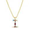 Adornia 14k Gold Plated Multi Color Stone Initial Necklace In Multi