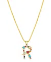 Adornia 14k Gold-plated Multi Color Stone Initial Necklace In Gold- R
